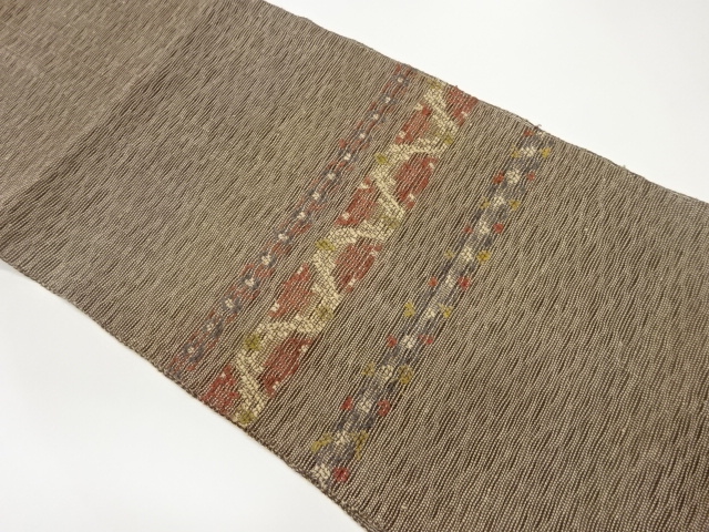  紗 すくい織横段模様織出し名古屋帯